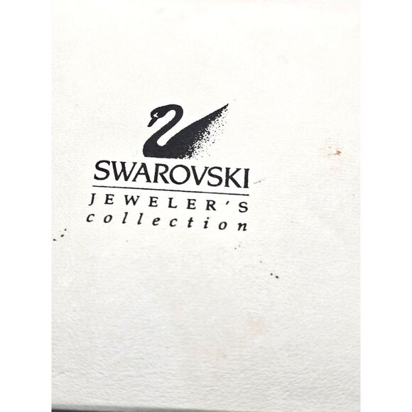 Swarovski Swan Signed Gold Plated Crystal Black Gold Brooch in original box - Picture 2 of 6